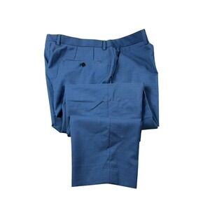 Hugo Boss Current Blue Patterned Flat Front Men's Trouser Size 40x30